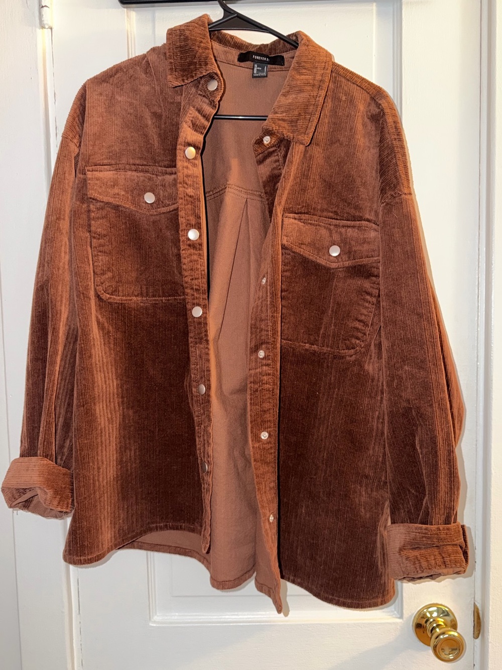Forever 21 Brown Corduroy Oversized Shacket – Size Large